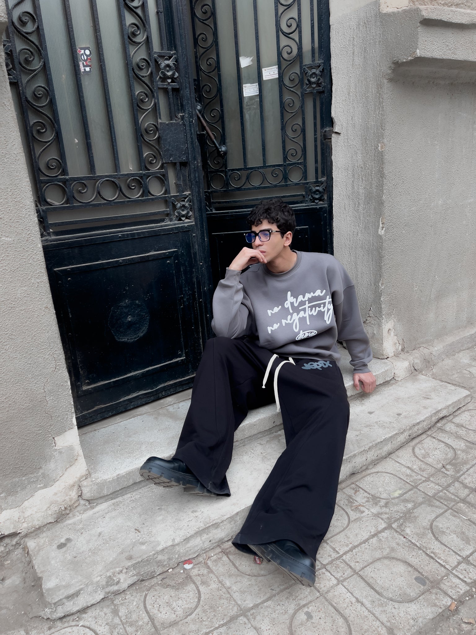 No Drama Gray Crewneck