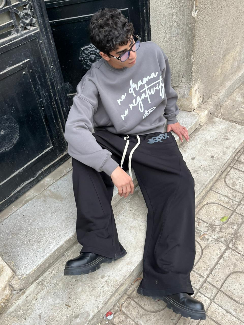 No Drama Gray Crewneck