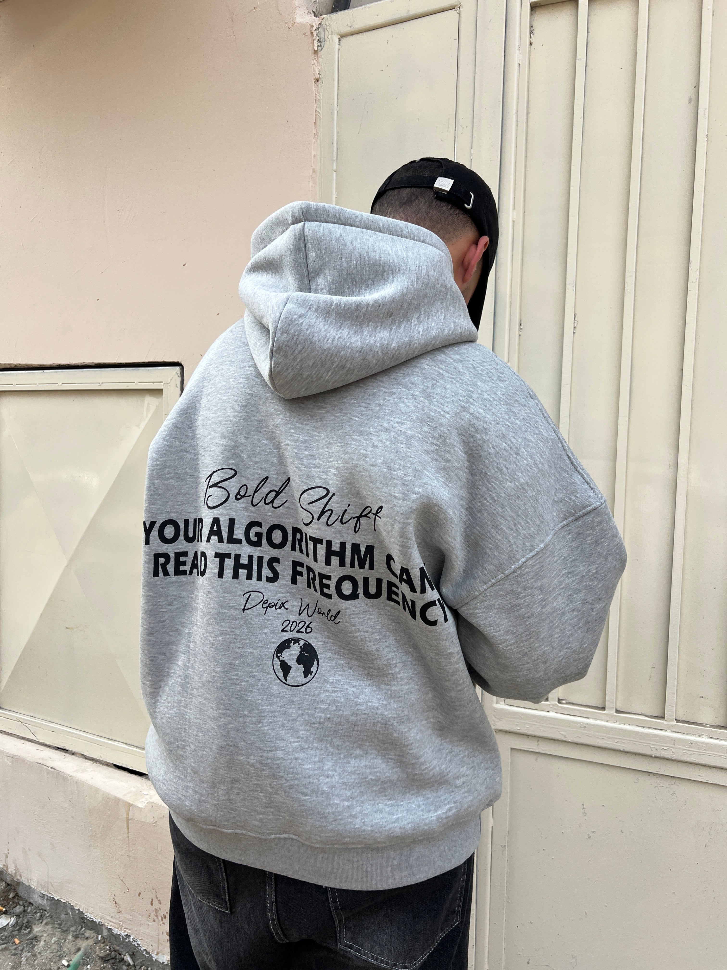 Algorithm Light gray Hoodie
