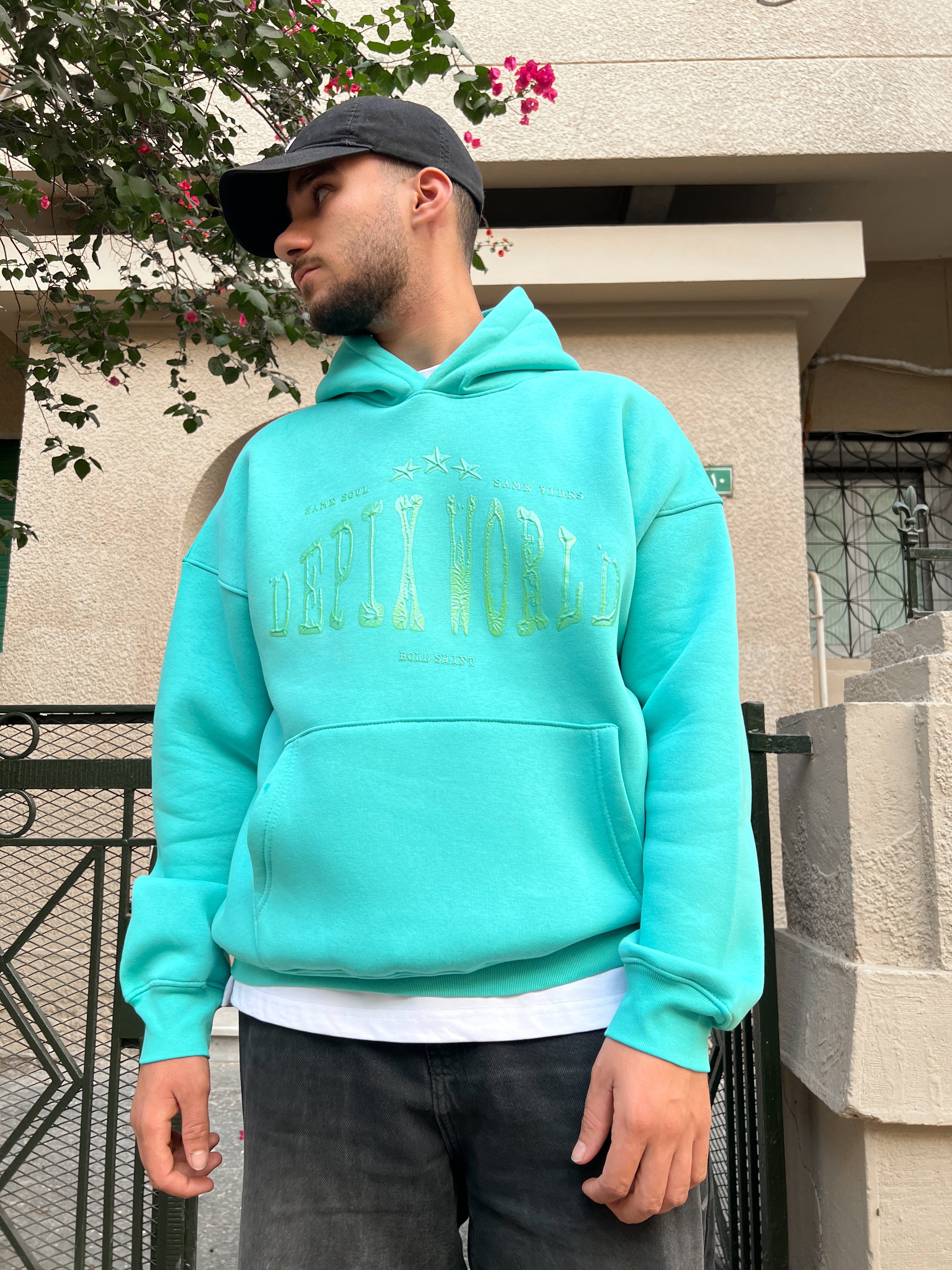 Depix Rubber Turquoise Hoodie