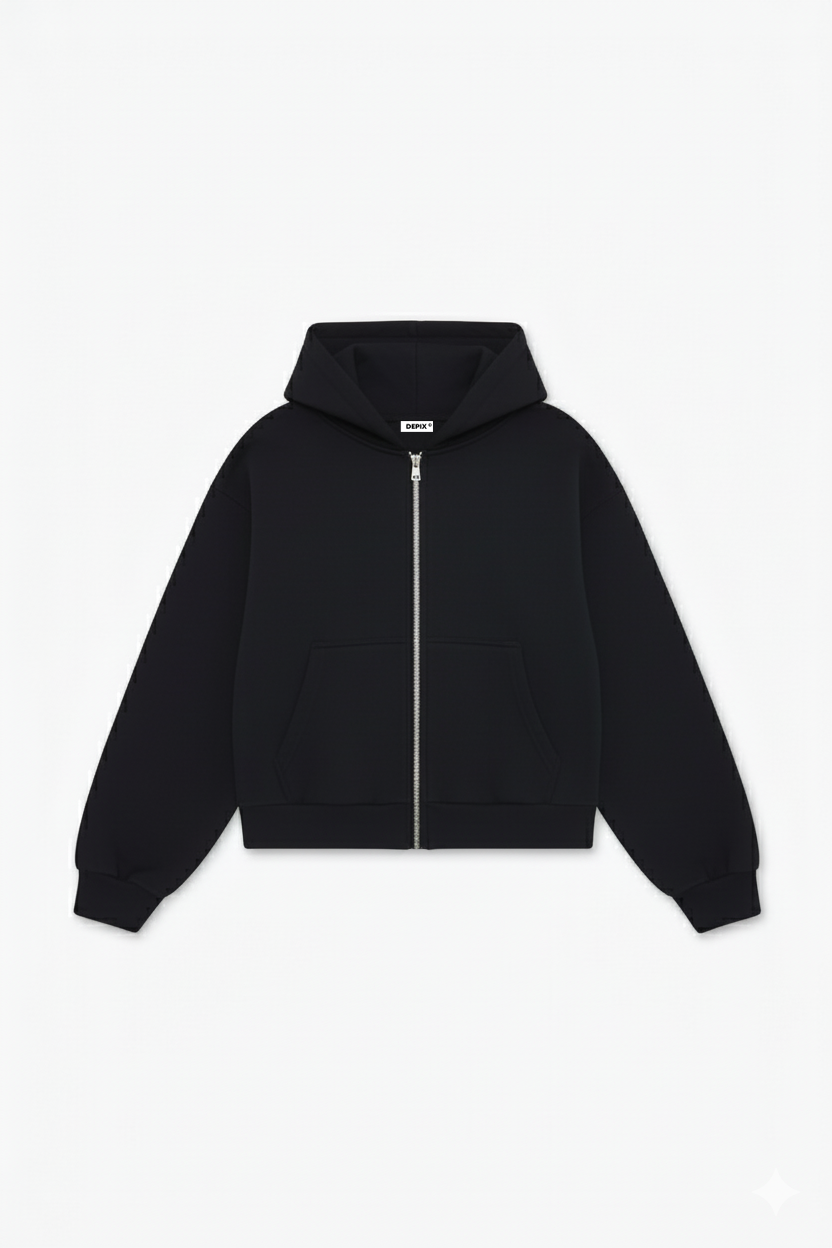 Black Zip-Up Hoodie