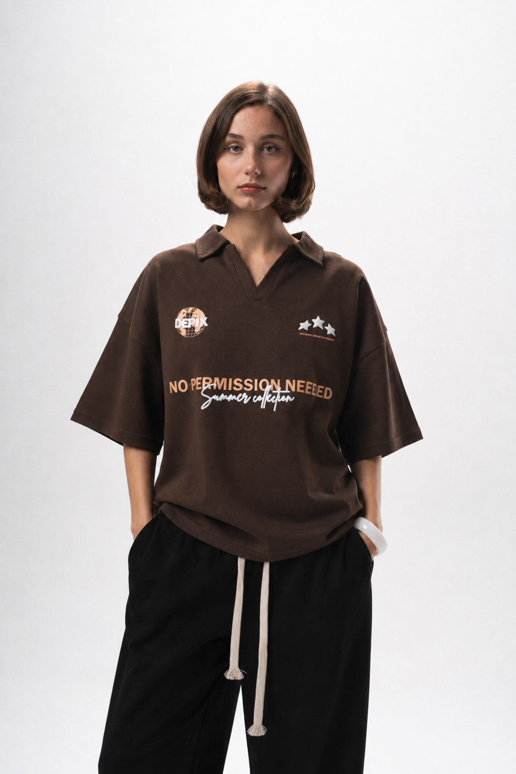 No Permission Brown Polo