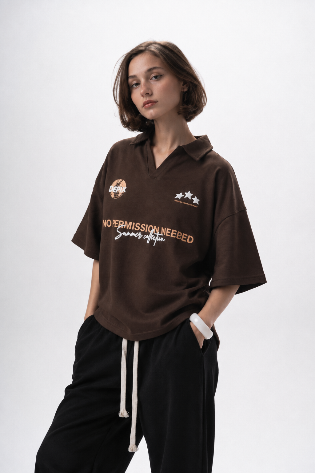 No Permission Brown Polo