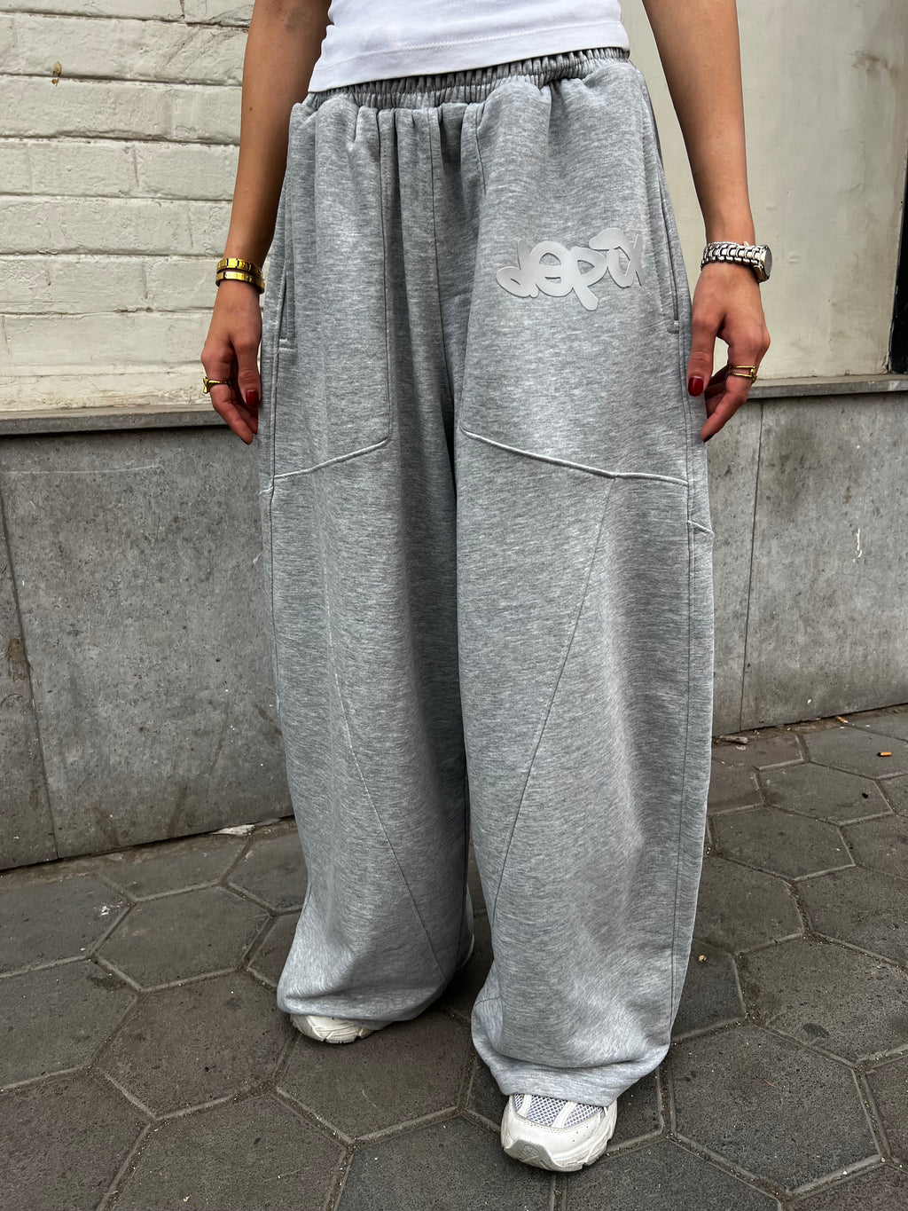 Light Gray Depix Rubber Sweatpants