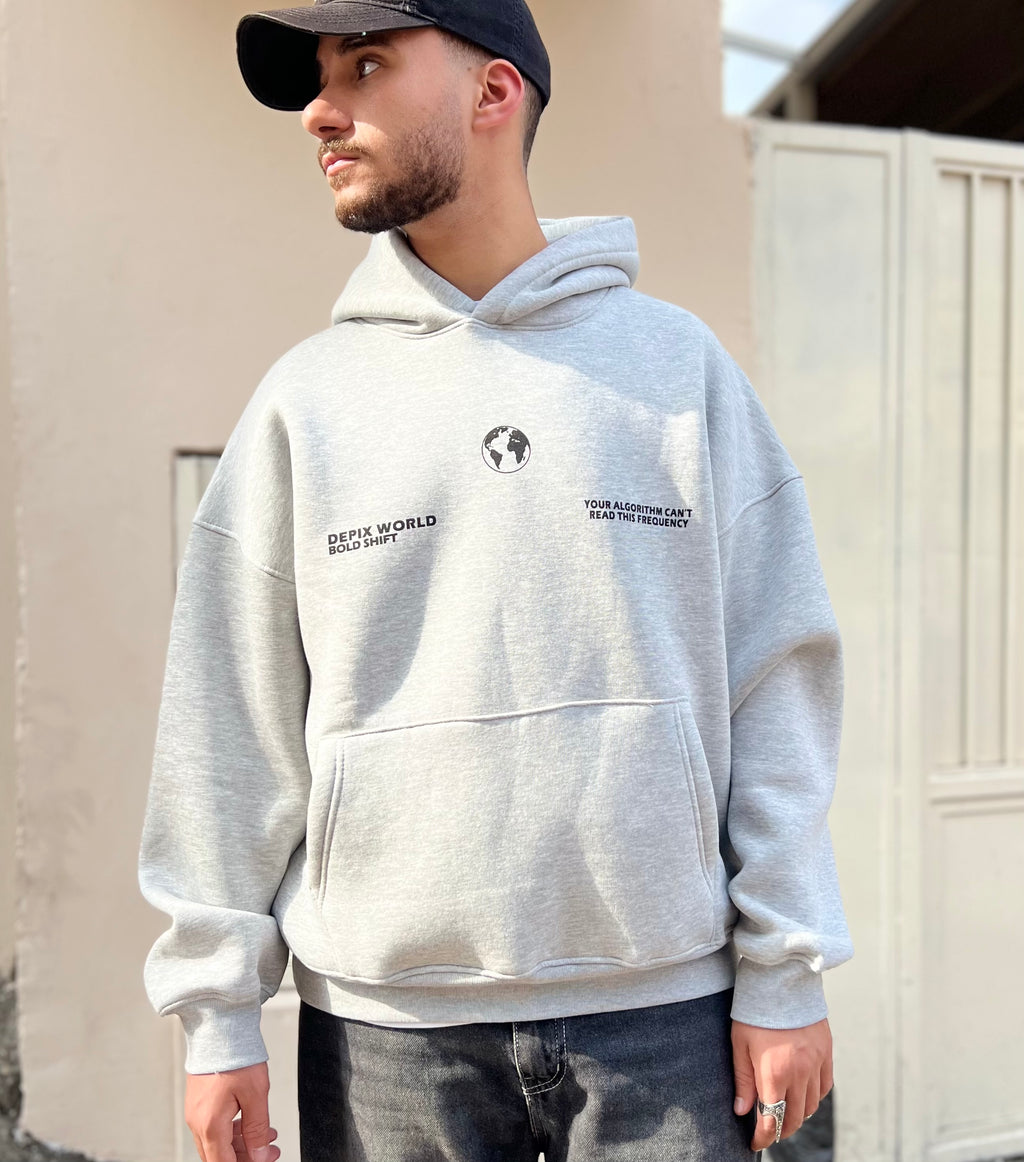 Algorithm Light gray Hoodie