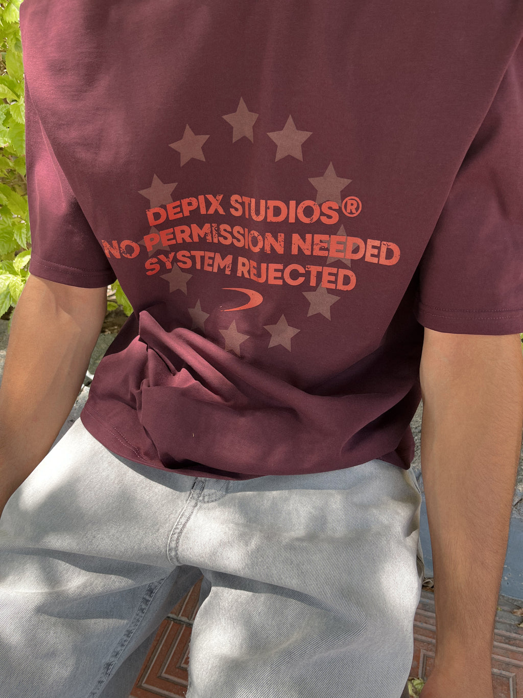 System Rejected Burgundy T-Shirt