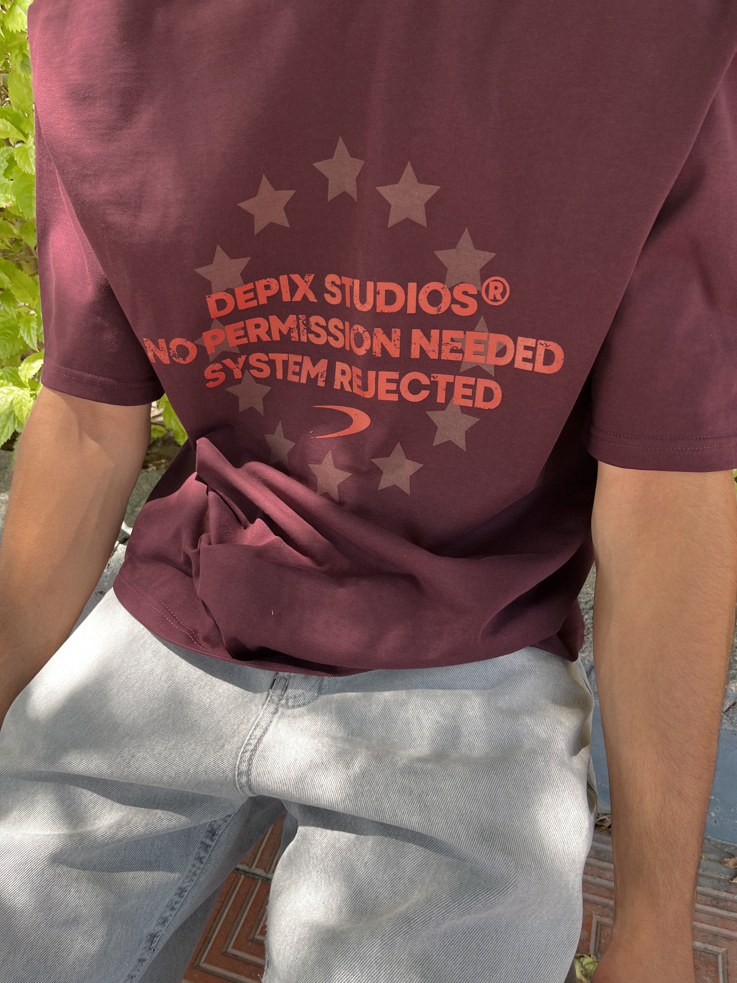 System Rejected Burgundy T-Shirt