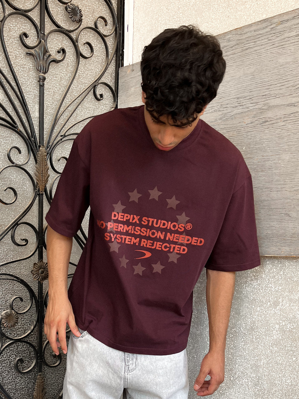 System Rejected Burgundy T-Shirt