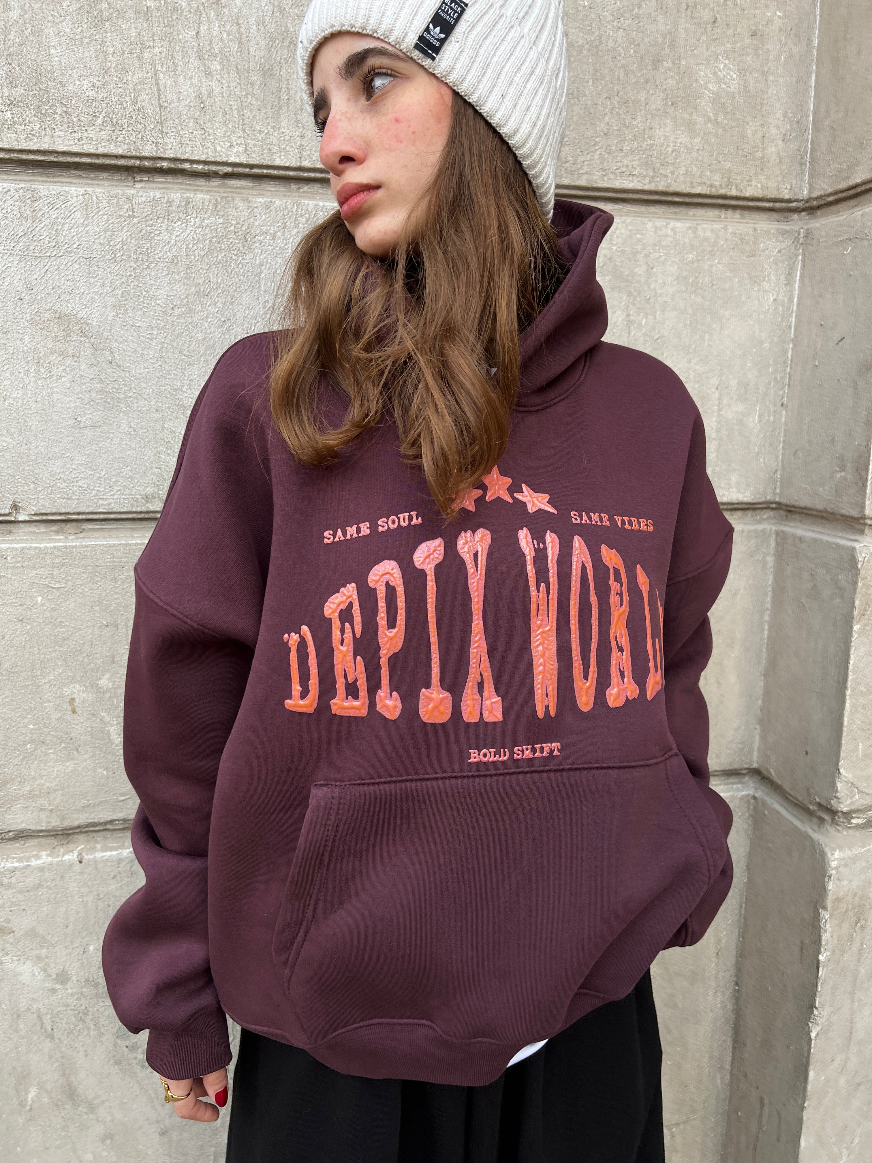 Depix Rubber Burgundy Hoodie