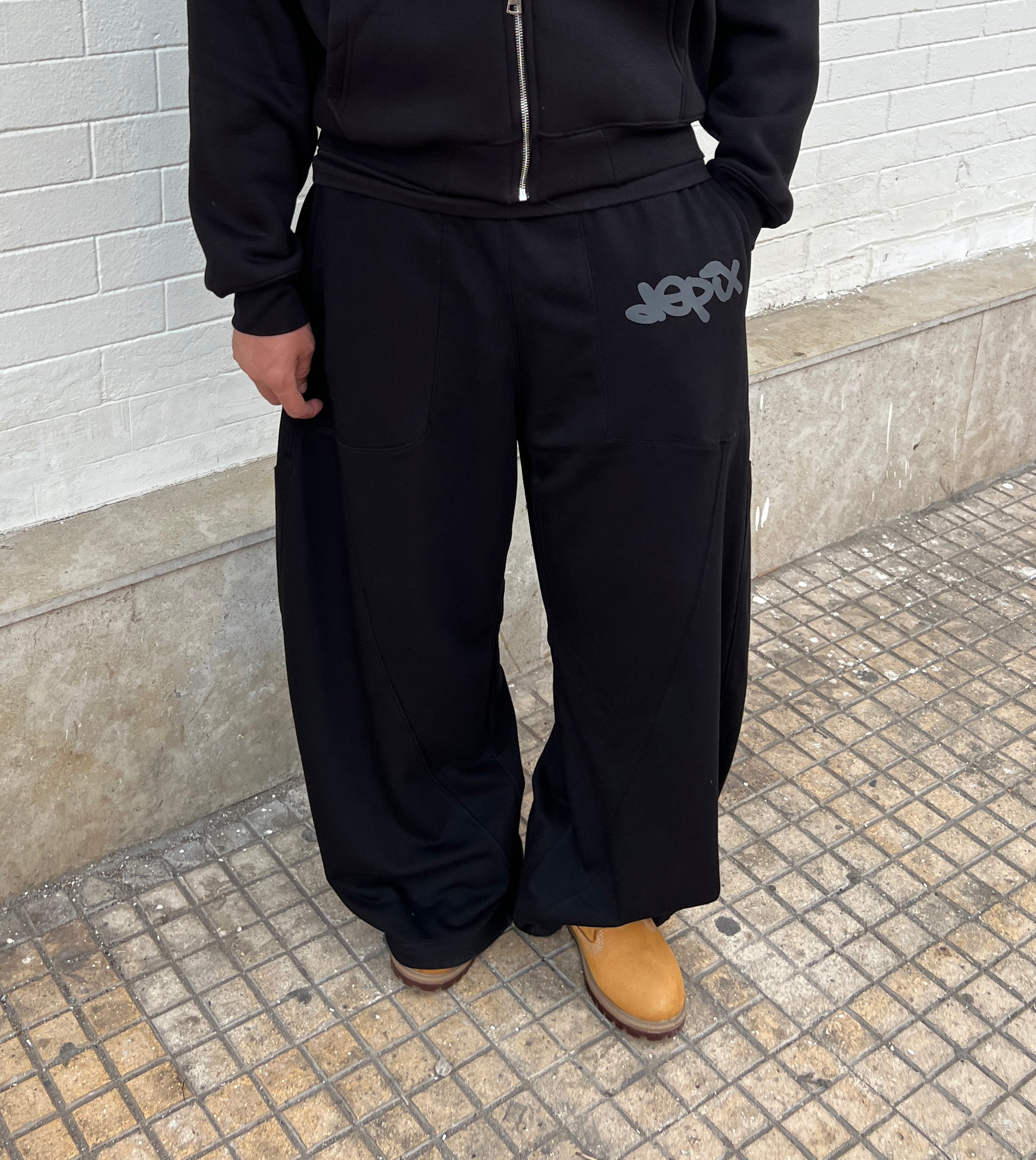 Black Depix Rubber Sweatpants