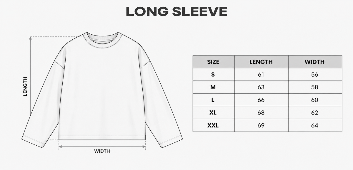 Size guide — White - Basic Long Sleeve