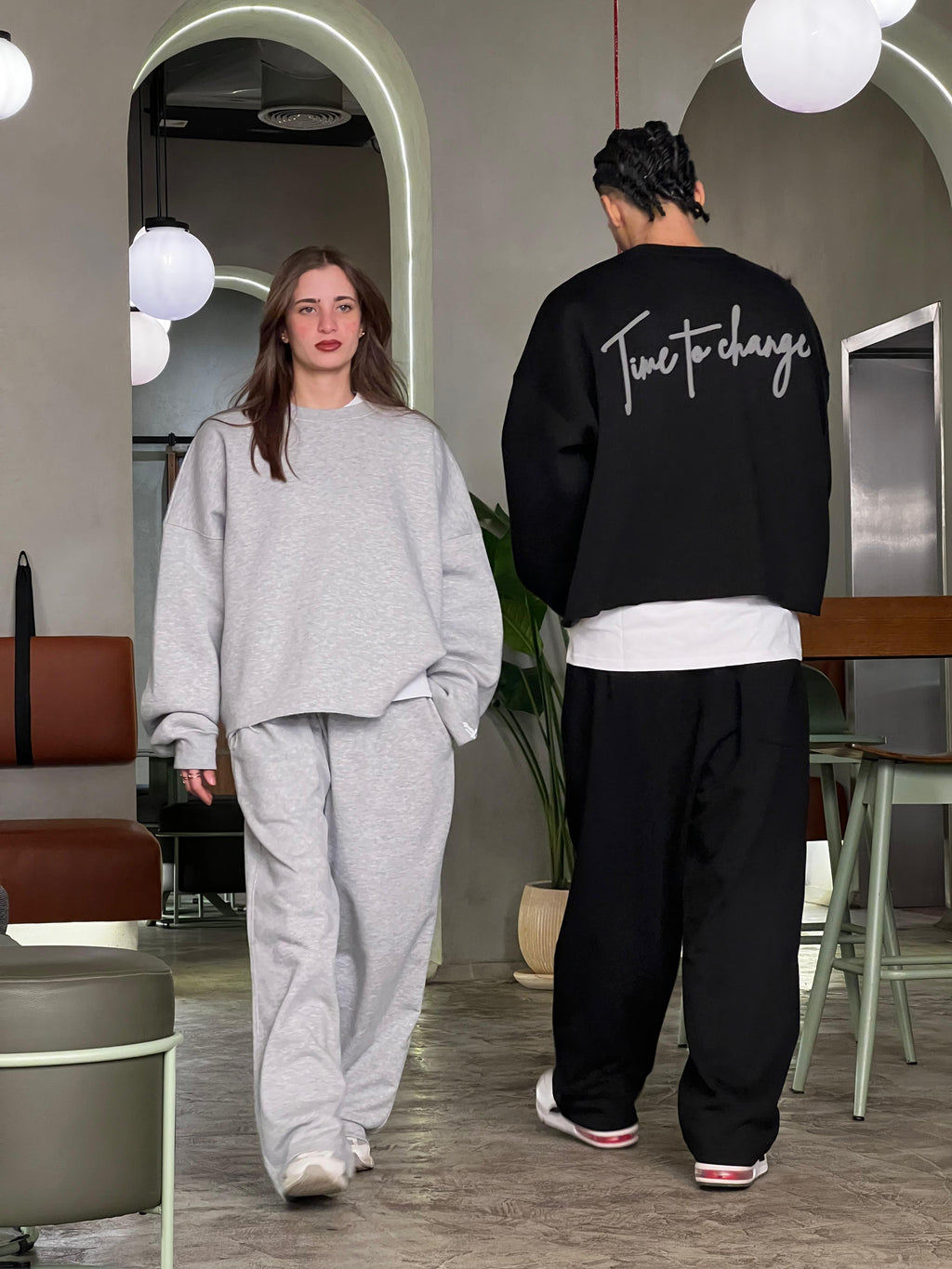 Black Time To Change Crew neck