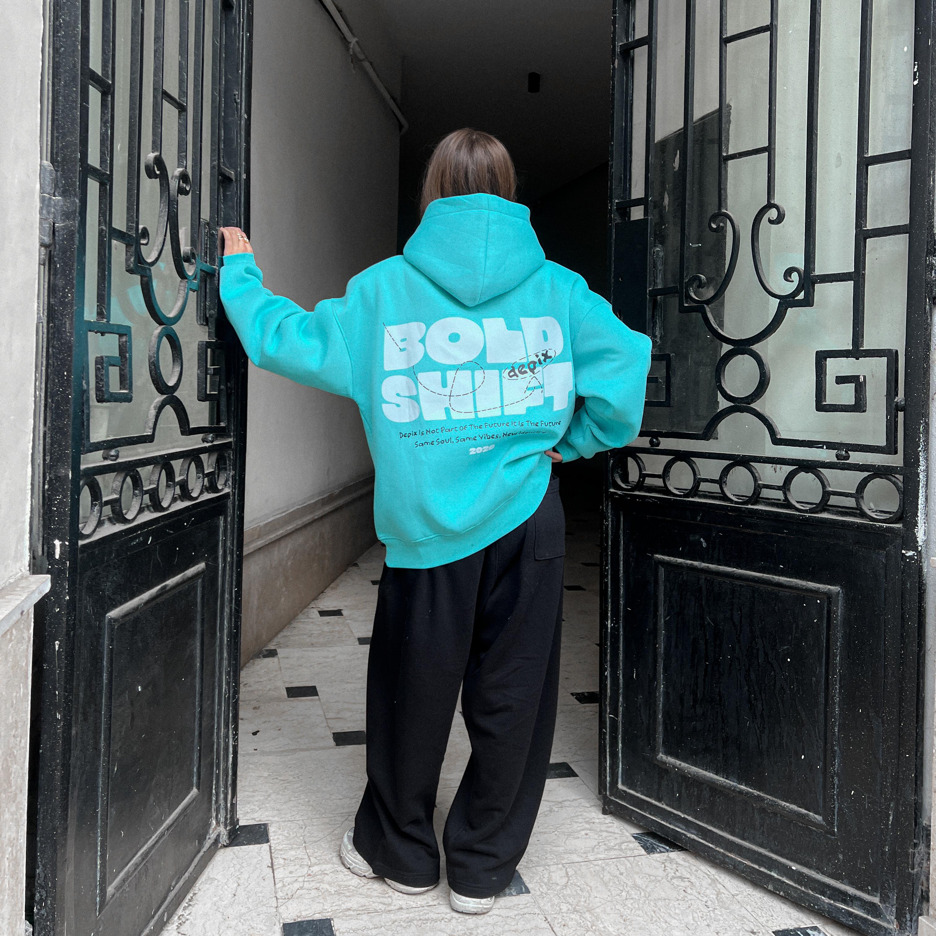 Bold Shift Turquoise Hoodie