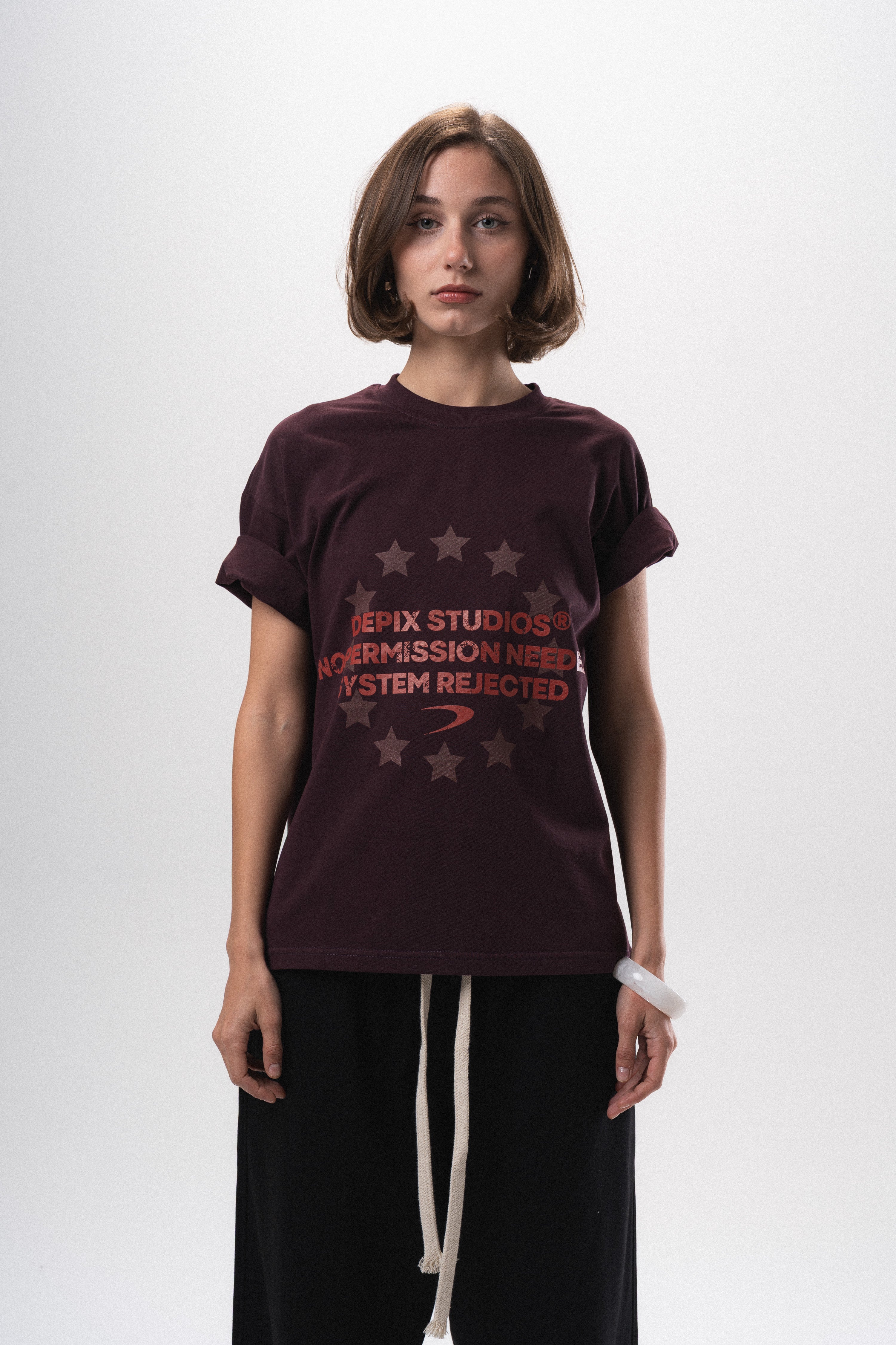 System Rejected Burgundy T-Shirt