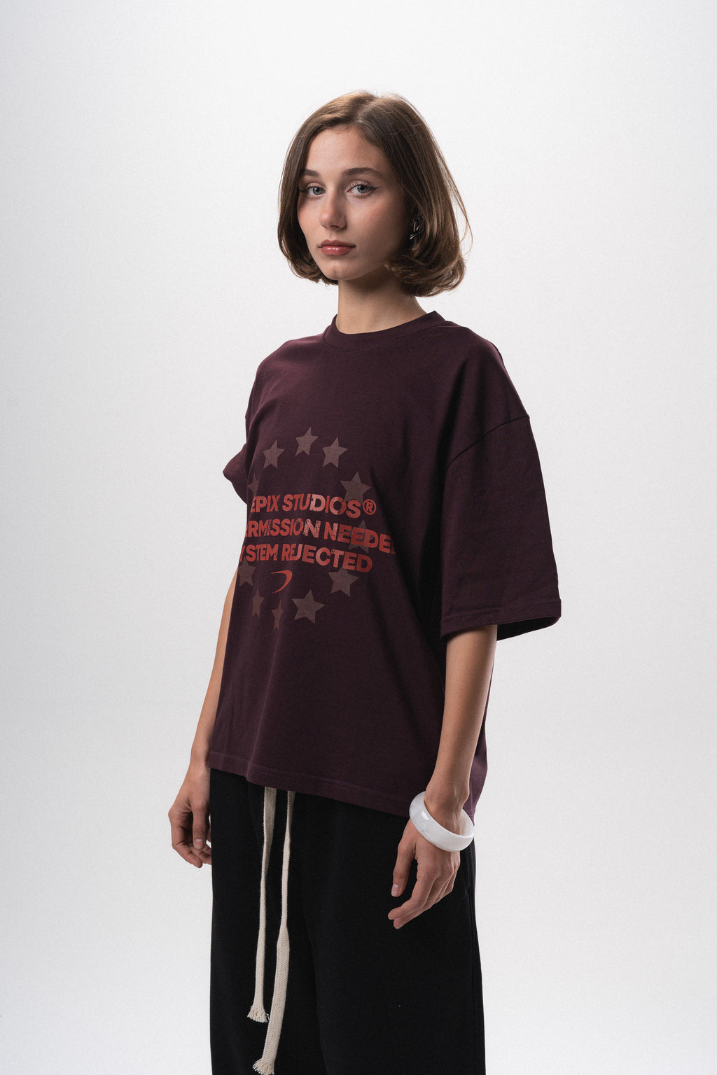 System Rejected Burgundy T-Shirt