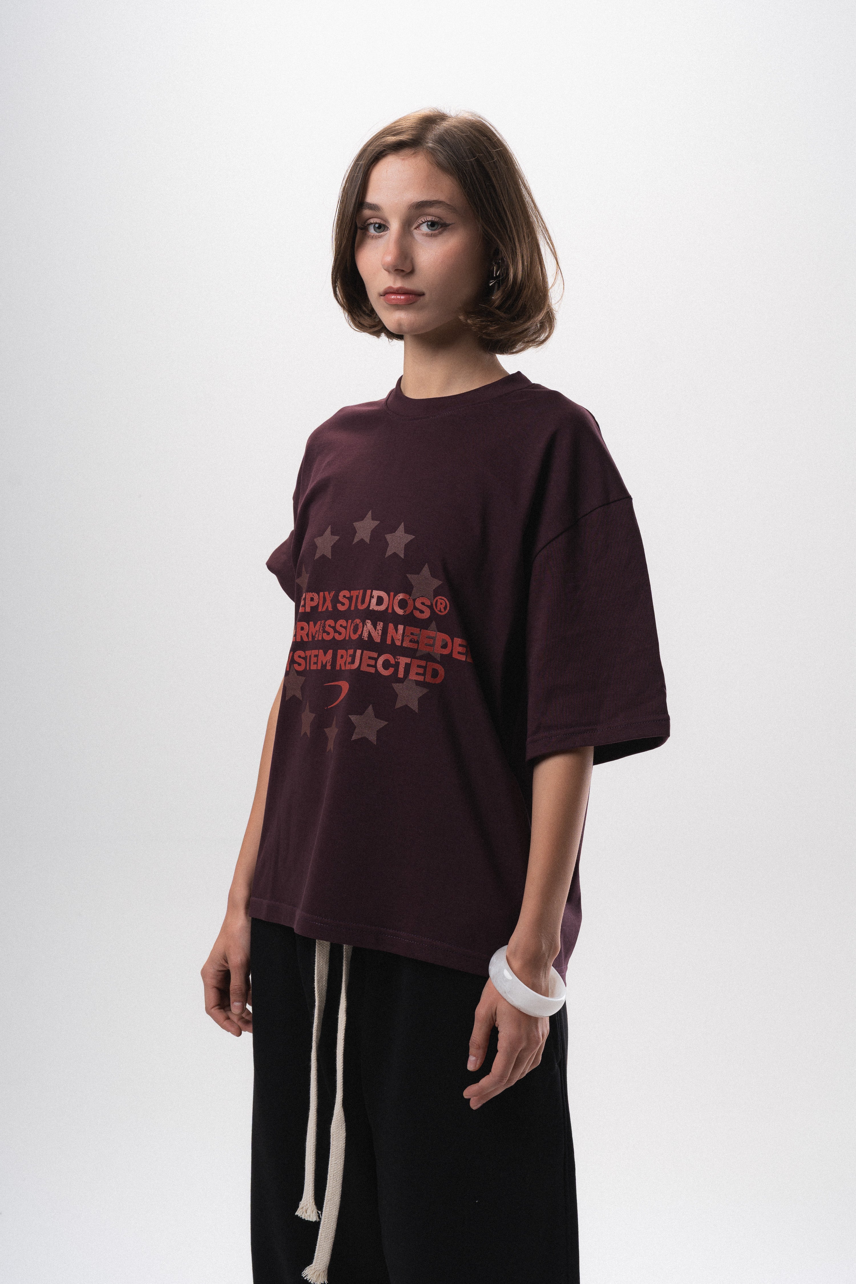 System Rejected Burgundy T-Shirt