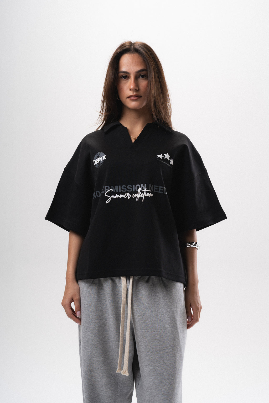 No Permission Black Polo