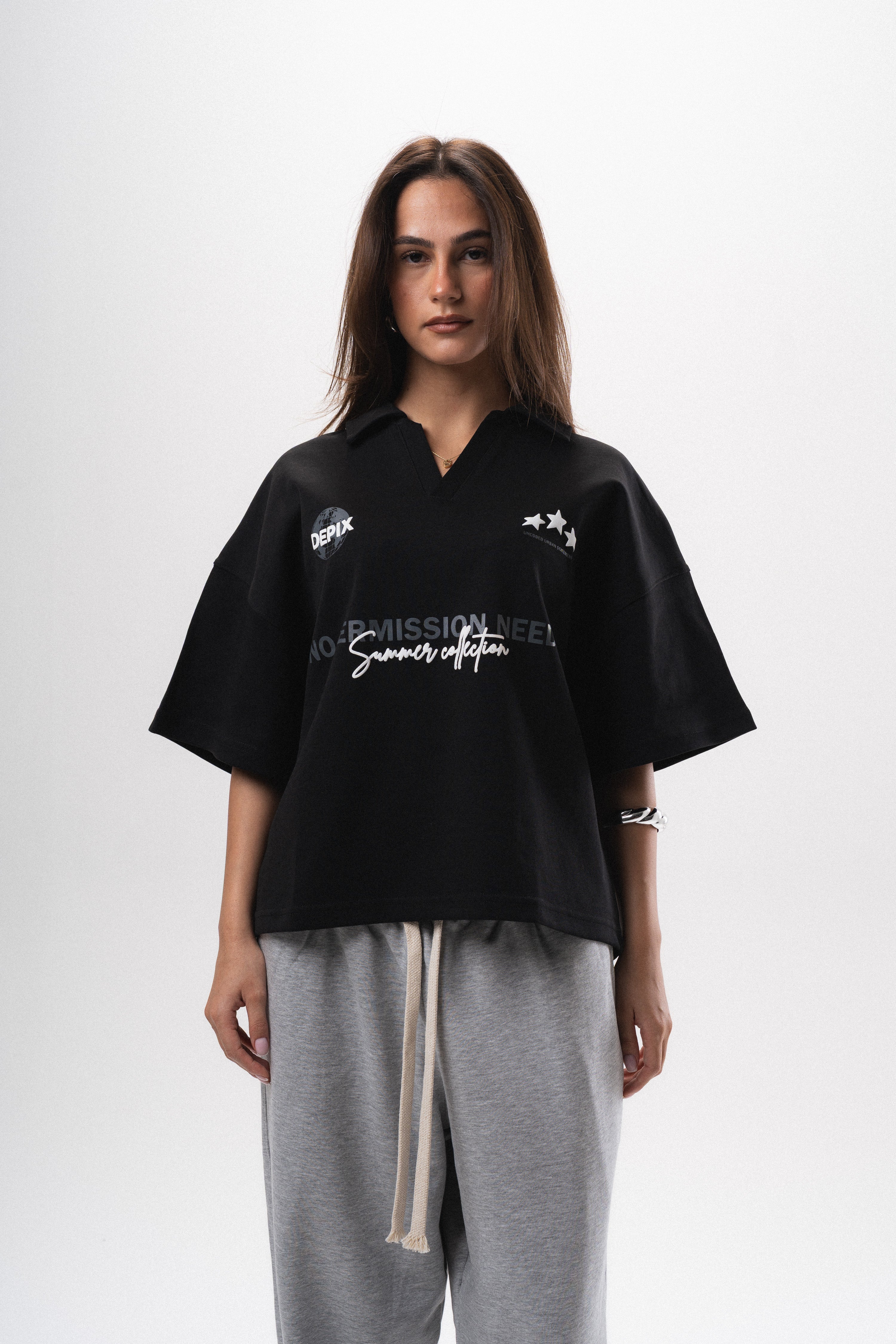 No Permission Black Polo