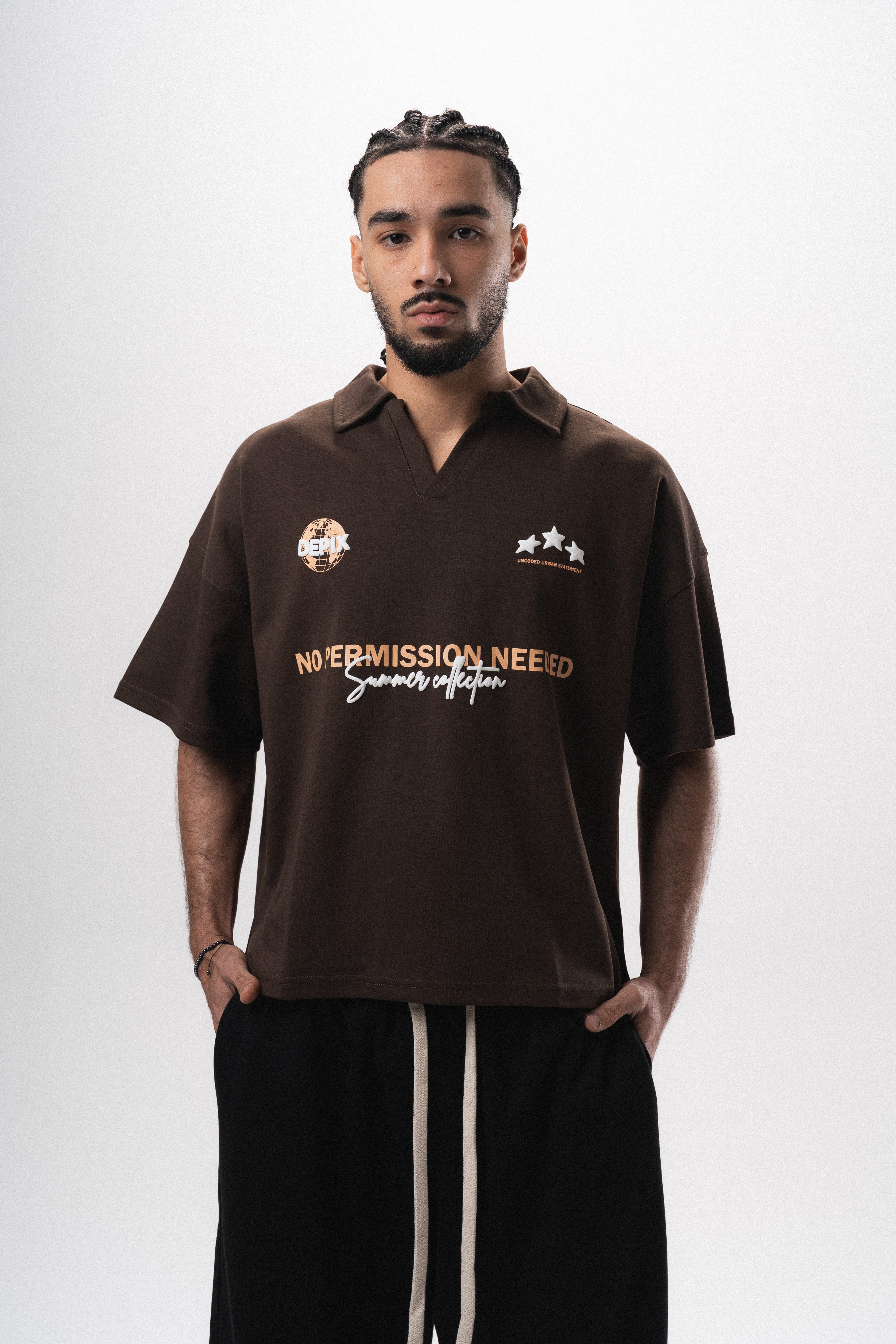 No Permission Brown Polo