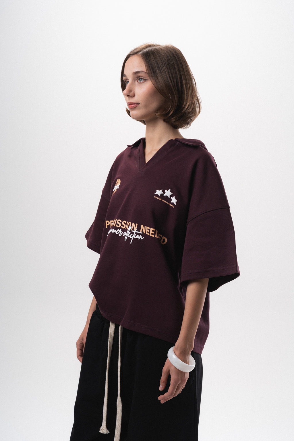 No Permission Burgundy Polo