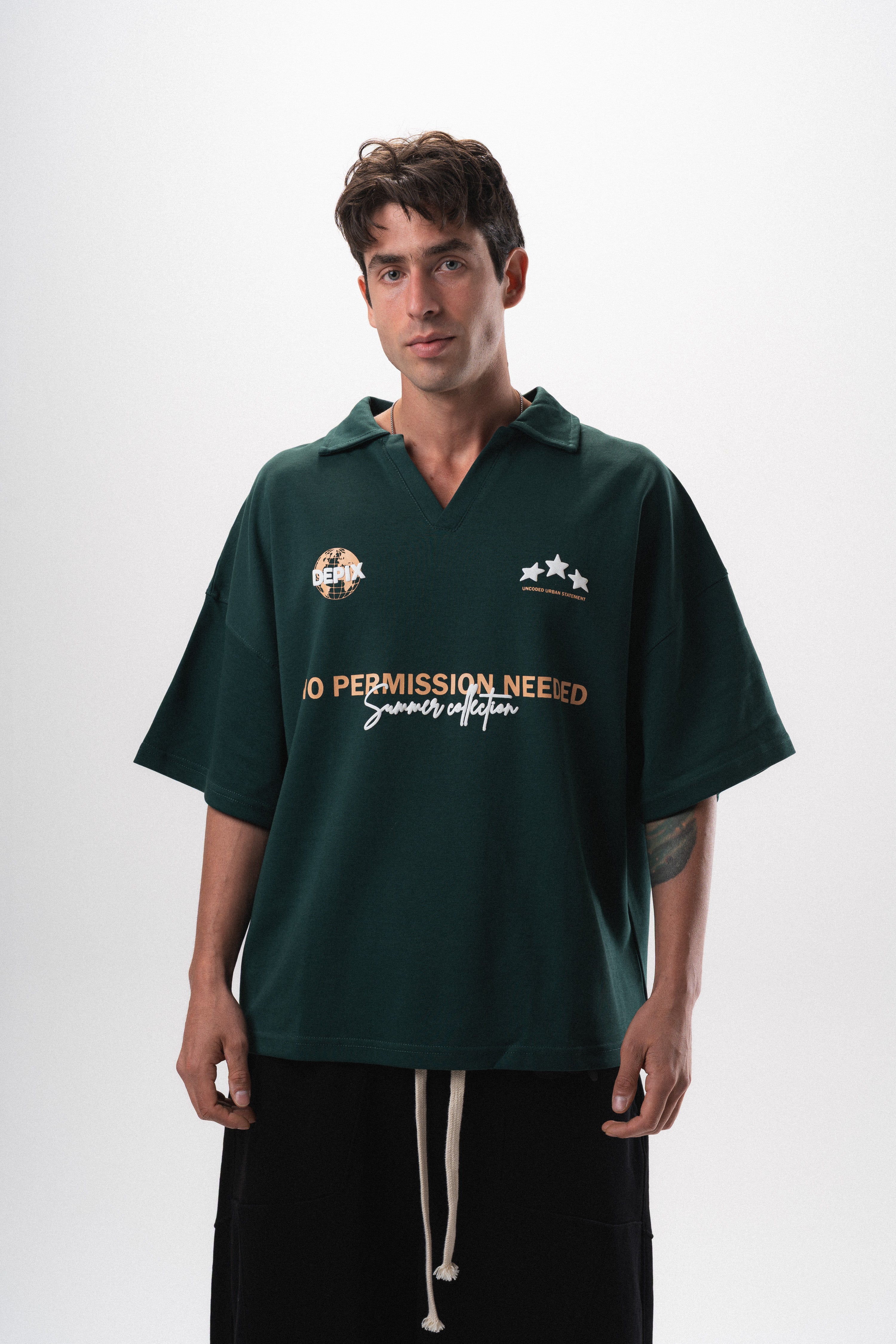No Permission Green Polo
