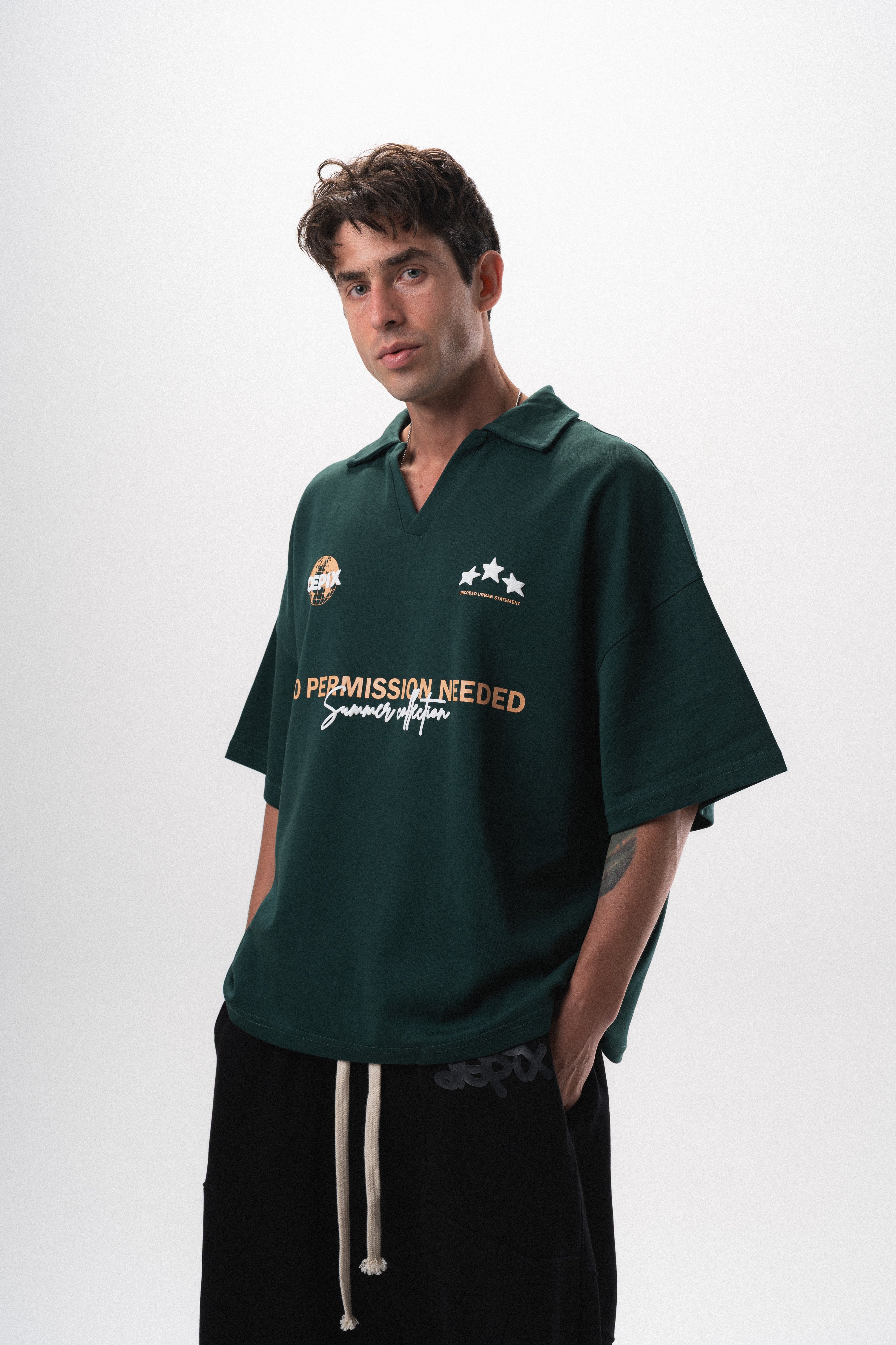 No Permission Green Polo