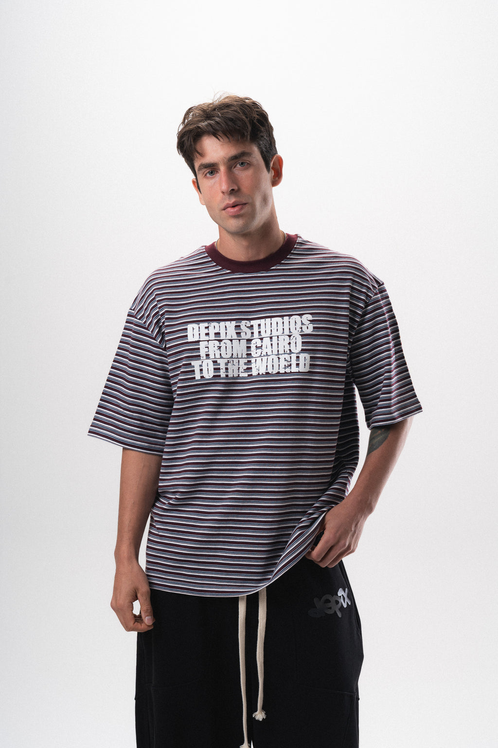 Cairo Striped Burgundy T-Shirt