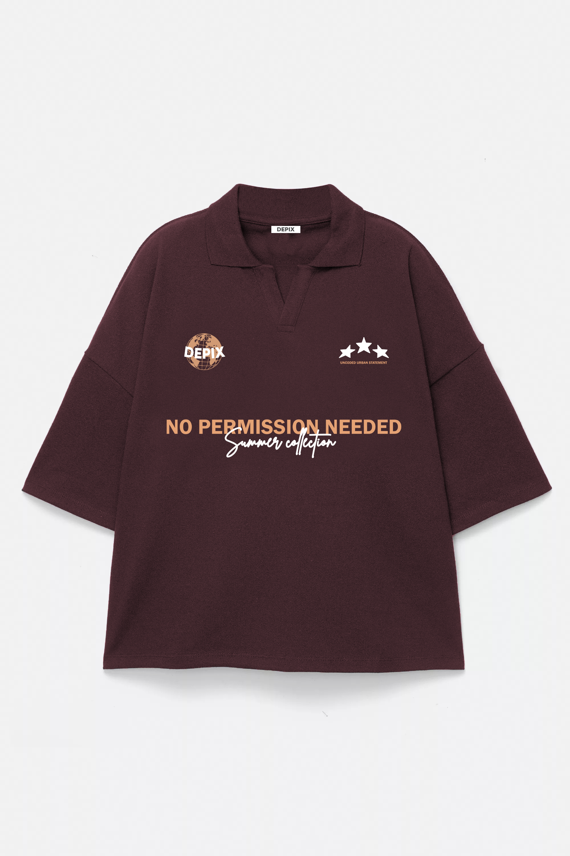 No Permission Burgundy Polo